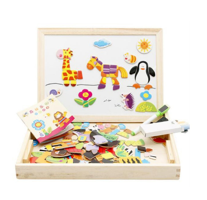 Magnetic Animal Puzzle Board - Educational Art Easel for Kids