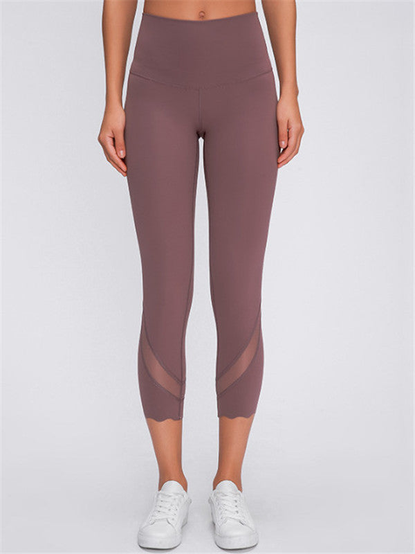 Fast-Drying Fitness Mesh Capri Pants - Women's Running Leggings
