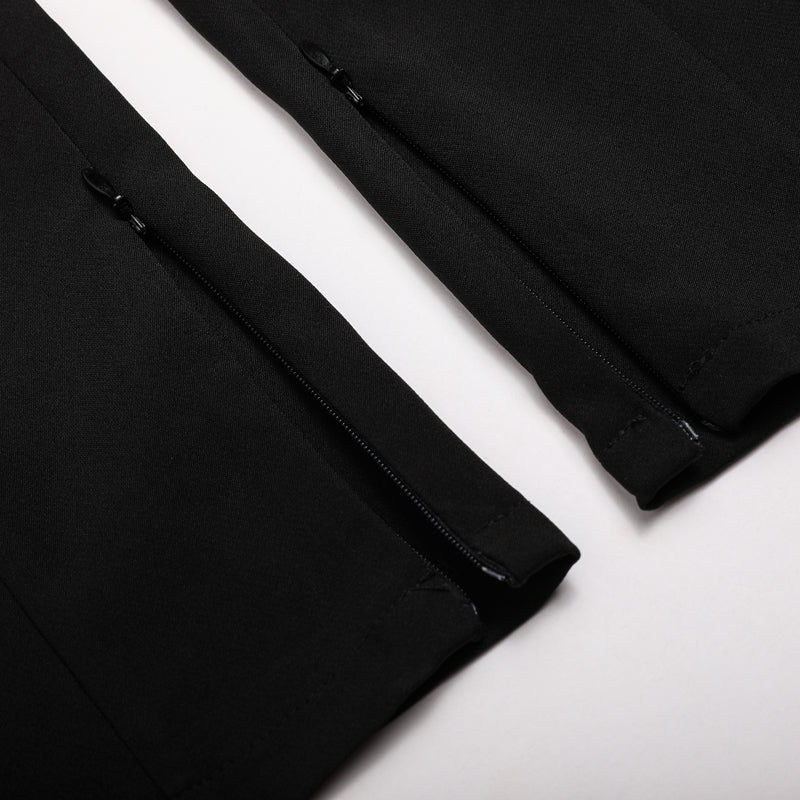 Mid-Waist Slim Fit Slimming Trousers - Polyester Pants for Women