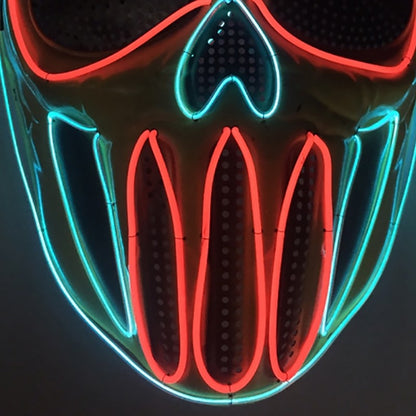 Halloween Costume Mask - Ice Blue & Red Plastic Party Mask for Dress-Up