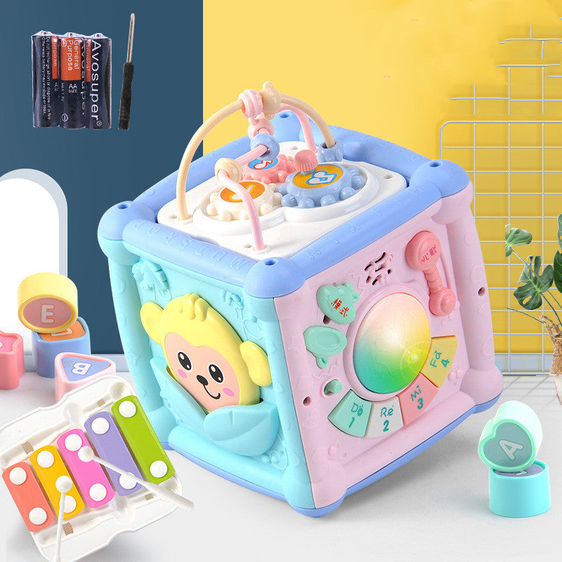 Musical Building Blocks Cube - Baby Drum Early Education Toy with Lights & Sounds