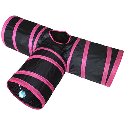 Foldable Pet Tunnel - Multi-Channel Cat Dog Tent for Indoor Play (2-5 Way)