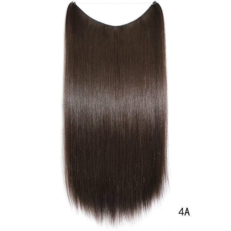 22" Invisible Wire Hair Extensions - No Clips Secret Fish Line Synthetic Hairpiece
