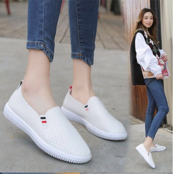 Women's Pigskin Leather Slip-On Flat Shoe | Hollow Cut-Out Detail | EU 36–40