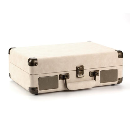 Vintage Bluetooth Turntable with Leather Case - Portable Vinyl Record Player