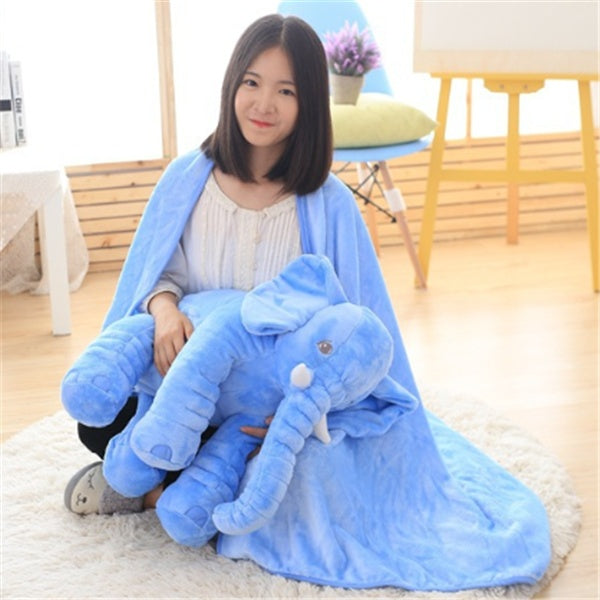 Elephant Plush Pillow with Blanket - Baby Comfort Cushion