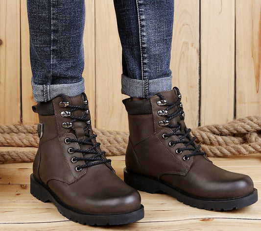Men's Premium Genuine Leather Boots - First Layer Cowhide