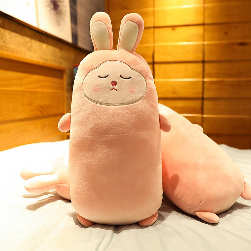 Cherry Blossom Rabbit Plush Pillow Doll – Soft Stuffed Toy