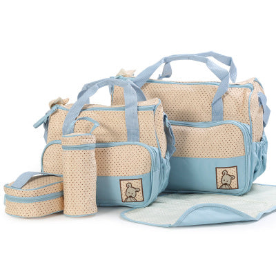 5-Piece Diaper Bag Set - Complete Baby Organizer with Bottle Holder & Changing Pad