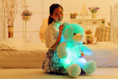 LED Light-Up Teddy Bear - Color-Changing Plush Toy with 7 Glowing Colors
