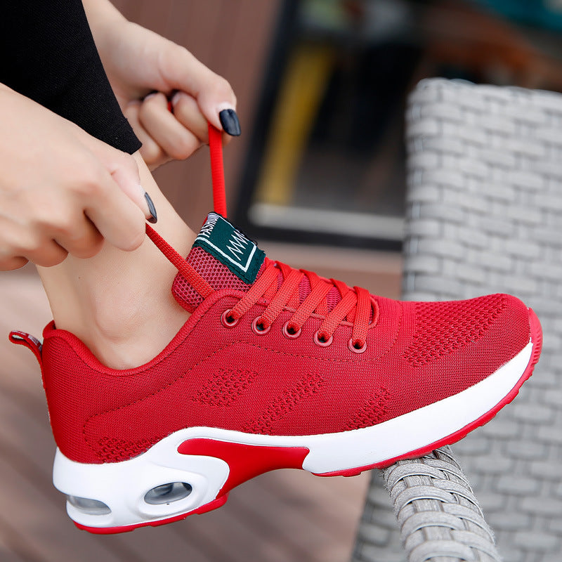Women's Lightweight Leisure Sports Sneakers - Flying Woven Mesh Upper & Air Cushion Sole