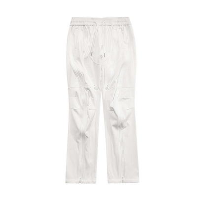 Men's Cotton Zipper Pants - Loose Straight Fit Hip Hop Style Trousers