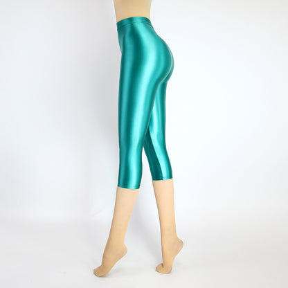 High Waist Cropped Sports Leggings - Stretch Activewear Capris