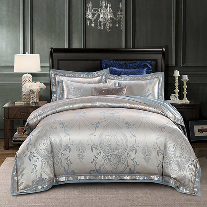 Luxury Cotton Jacquard Bedding Set - 100% Long-Staple Cotton Duvet Cover Set