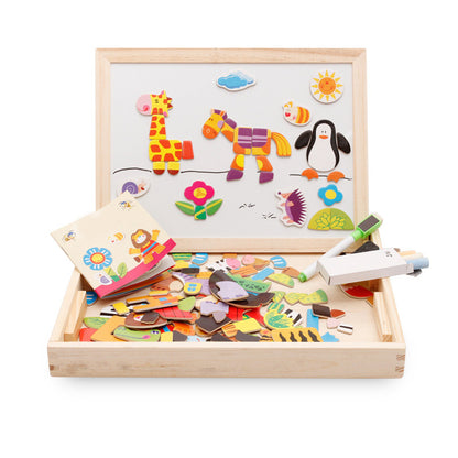 Magnetic Animal Puzzle Board - Educational Art Easel for Kids