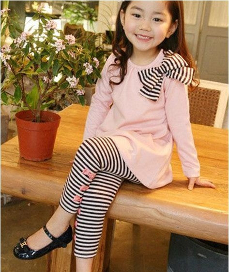 Girls Cotton Clothing Set - Coordinated Top and Bottom Outfit