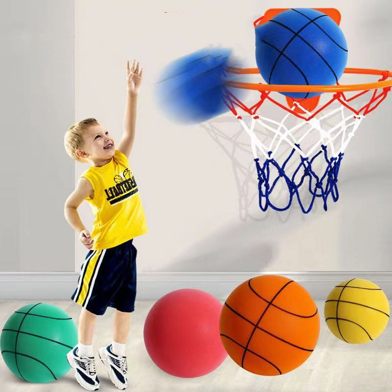 Indoor Silent Foam Basketball Set - Soft High-Density Ball with Hoop for Kids