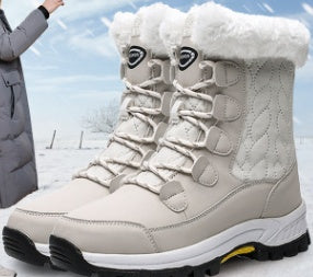 Women's Warm Cotton Snow Boots - Insulated Winter Boots with Cotton Lining