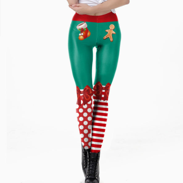 3D Printed High-Waist Yoga Leggings - Women's Full-Length Athletic Pants