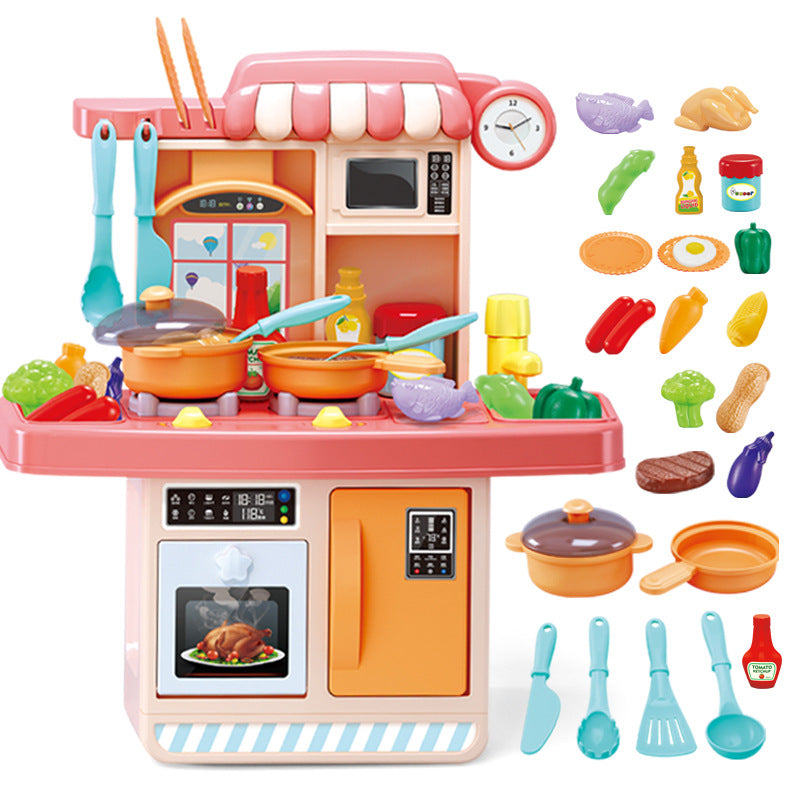 Kids Play House Kitchen Set - 23PCS ABS Pretend Play Toy for Boys & Girls