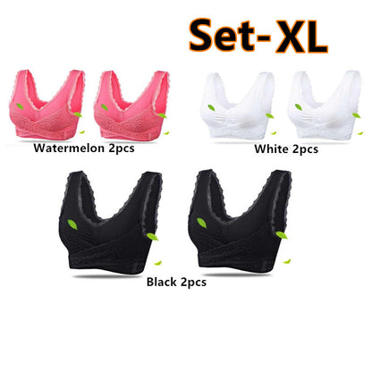 Wireless Sports Bra Set - 6-Piece Full Cup Fitness Bra Collection