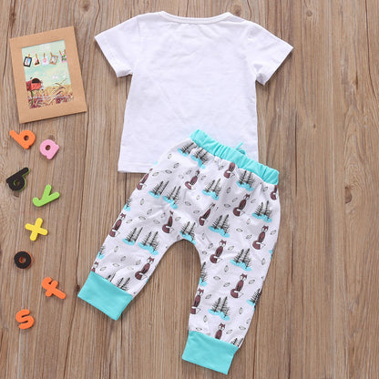 Cotton Baby Outfit Set - T-Shirt and Pants for Newborns & Toddlers
