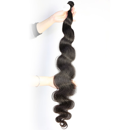 Brazilian Virgin Hair Body Wave Wig - 26 Inch Natural Black Human Hair