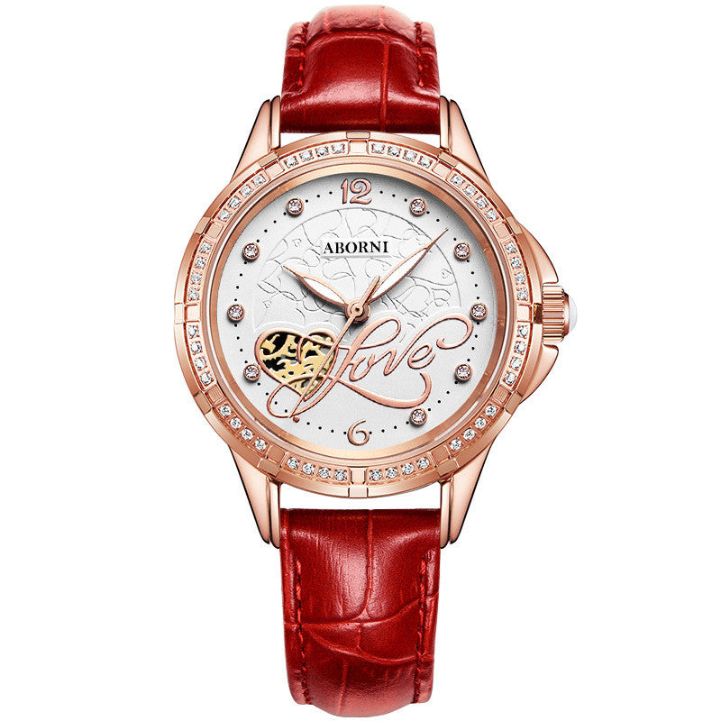 Women's LOVE Design Fashion Quartz Watch | Ceramic Strap, Stainless Steel Case & 30M Water Resistance