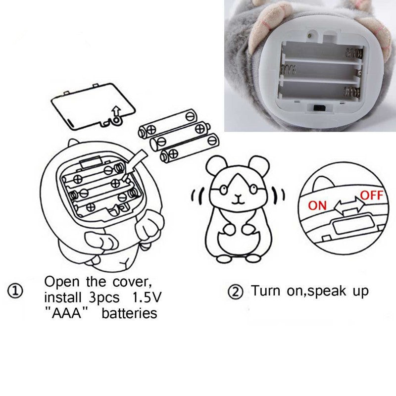 Talking Hamster Plush Toy - Voice Repeating Interactive Stuffed Animal for Kids