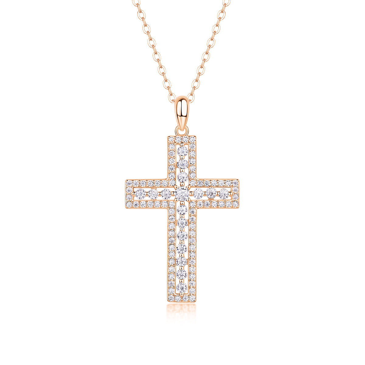 Moissanite Necklace Pendant Set - S925 Silver with Platinum Plated Gold in 3 Colors