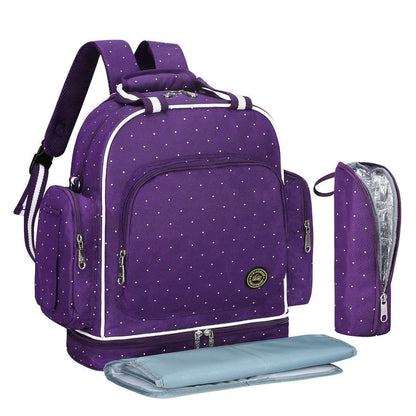Multi-Function Diaper Bag Backpack - 3-Way Convertible Oxford Cloth