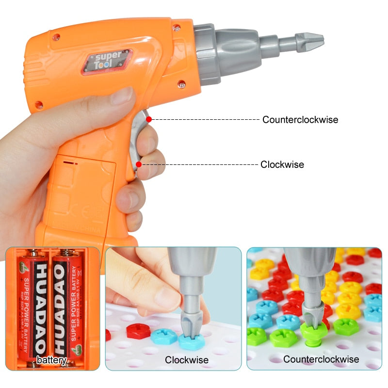 Creative Drill & Screw Building Blocks Set - Educational STEM Toy for Kids 3+