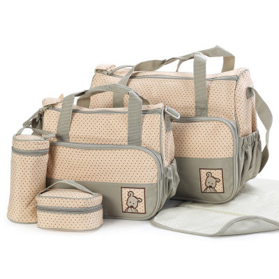 5-Piece Diaper Bag Set - Complete Baby Organizer with Bottle Holder & Changing Pad