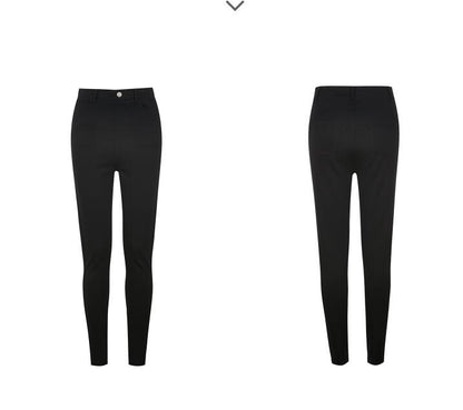 Fleece-Lined Pencil Pants - Warm Outer Wear Slacks for Women