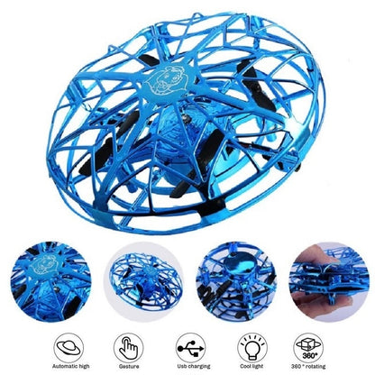 UFO Mini Drone - Infrared Sensing Flying Helicopter with Hand Control & USB Charging
