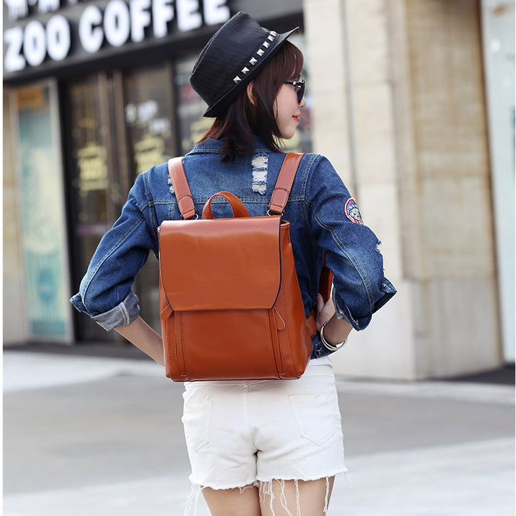 Genuine Leather Convertible Backpack - Multi-Way Shoulder Bag