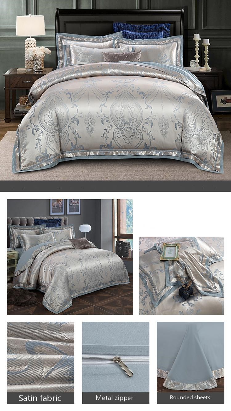 Luxury Cotton Jacquard Bedding Set - 100% Long-Staple Cotton Duvet Cover Set