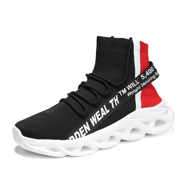 Unisex High-Top Mesh Sports Sneakers - Breathable Net Upper with Rubber Sole