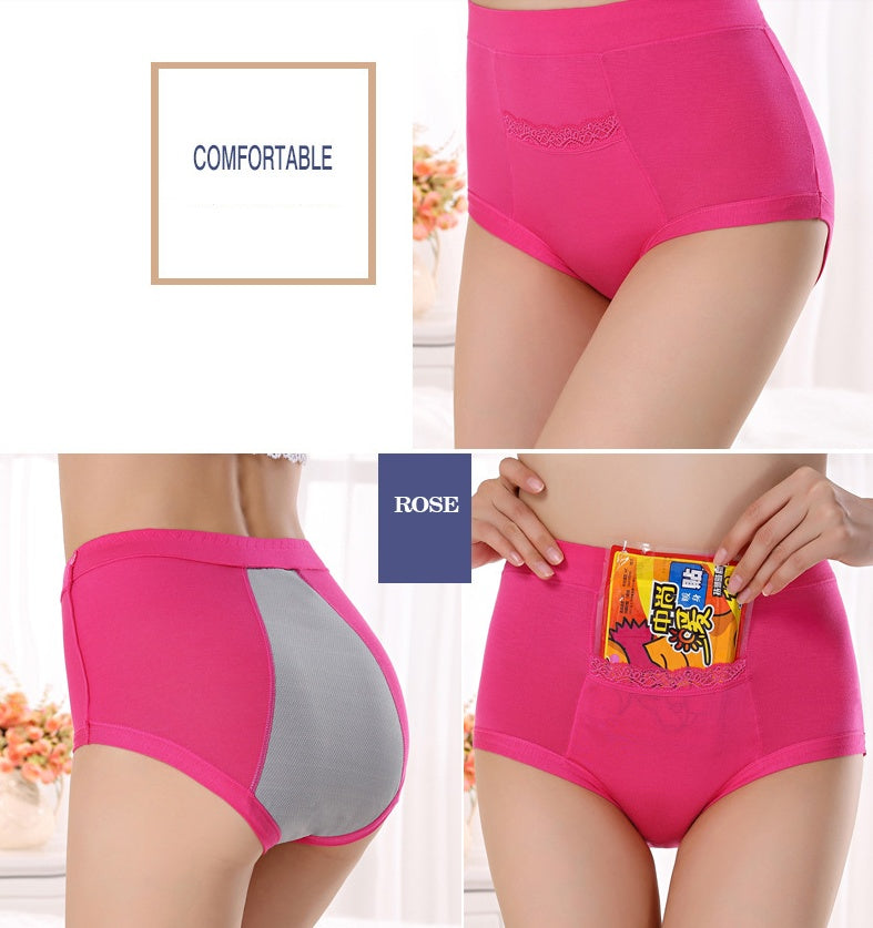 Women's High Waist Period Underwear - Bamboo Fiber Leak-Proof Brief