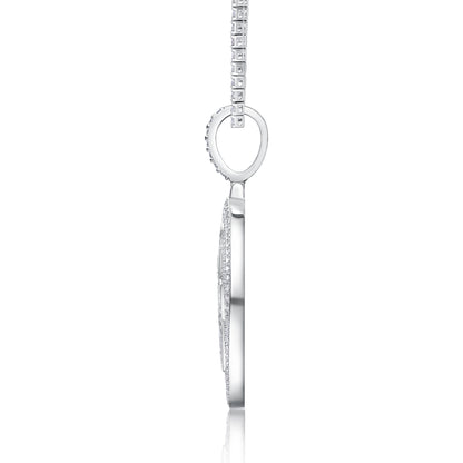 Silver Snow Star Crown Moissanite Pendant - S925 Platinum-Plated Necklace