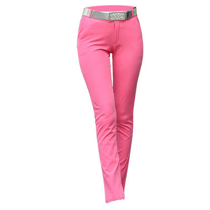 Mid-Rise Stretch Straight-Leg Pants - Casual Slim Fit Trousers
