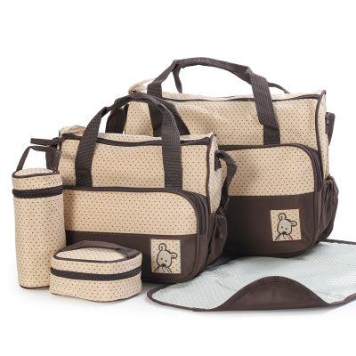 5-Piece Diaper Bag Set - Complete Baby Organizer with Bottle Holder & Changing Pad