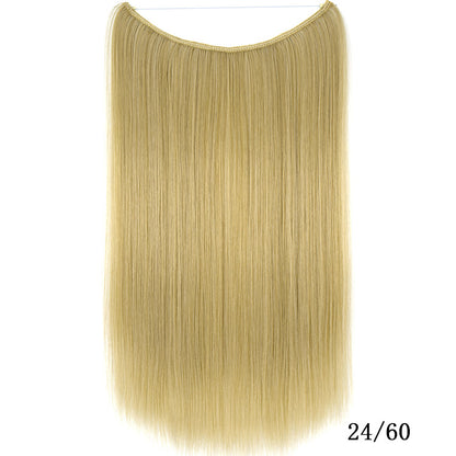 22" Invisible Wire Hair Extensions - No Clips Secret Fish Line Synthetic Hairpiece
