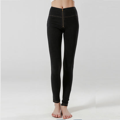 Women's High-Waist Slim-Fit Denim Pencil Pants