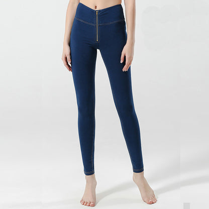Women's High-Waist Slim-Fit Denim Pencil Pants