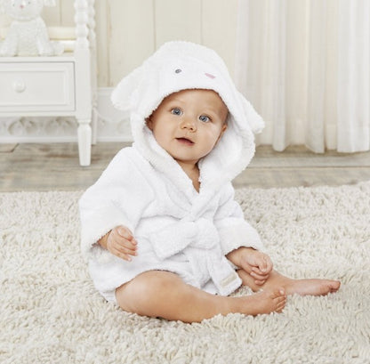 Cotton Baby Hooded Bathrobe - Cute Animal Design Bath Towel