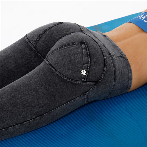 High Waist Peach Hip Leggings - Stretch Activewear Tights