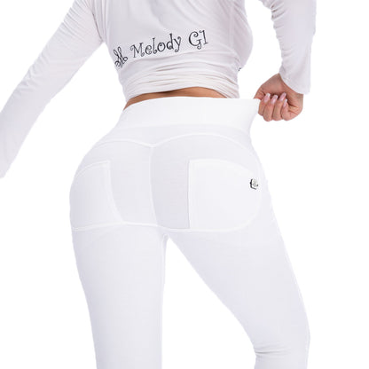 High Waist Peach Hip Leggings - Stretch Activewear Tights