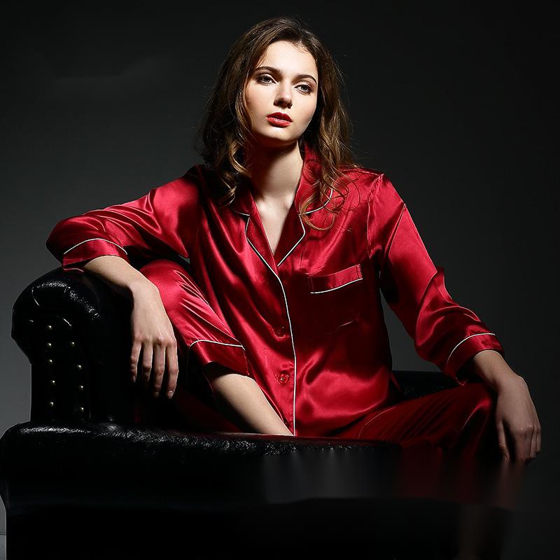 Premium Silk Pajamas Set for Women - Elegant Sleepwear Loungewear