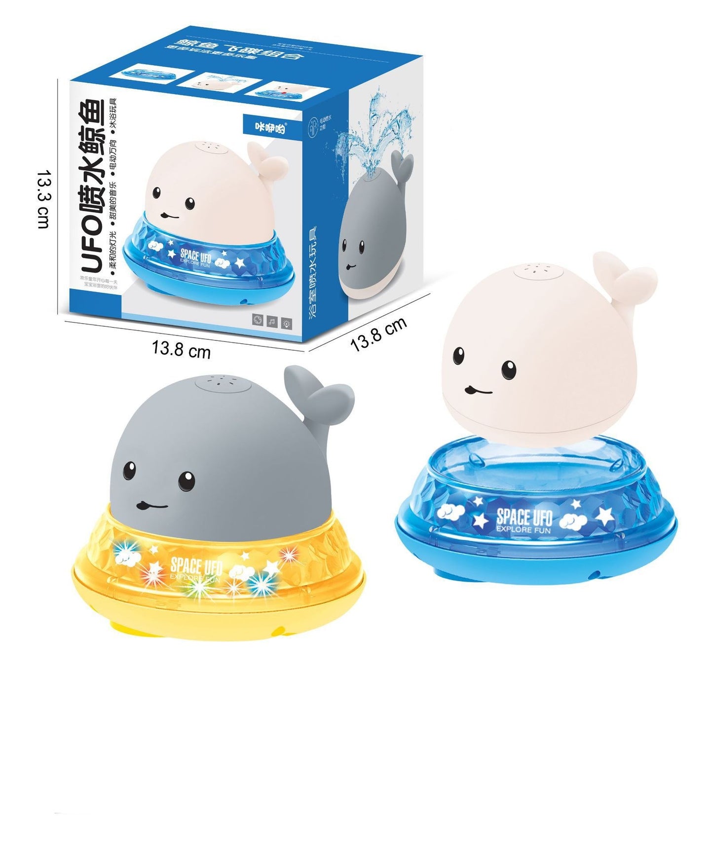 Whale Bath Toy - Floating Water Spray with LED Lights & Music for Baby Bathtub Fun